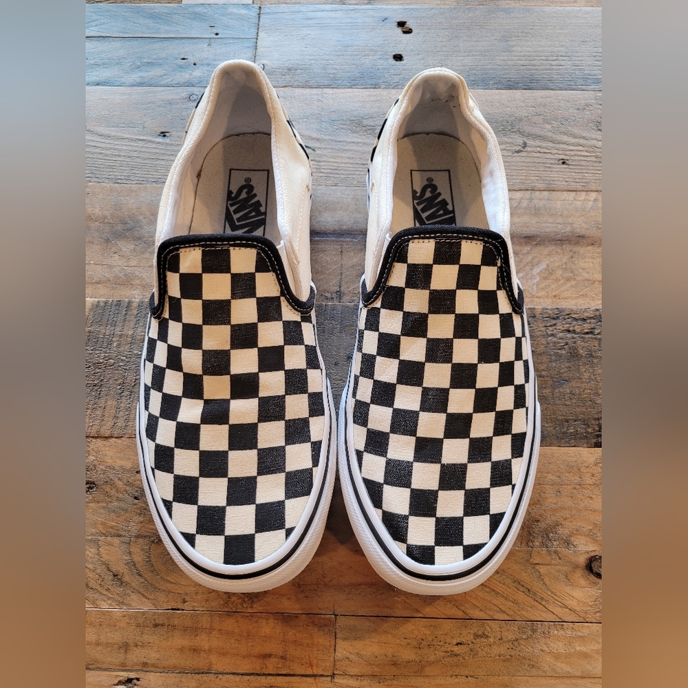 Women's Checkered Vans Slip Ons Size 9